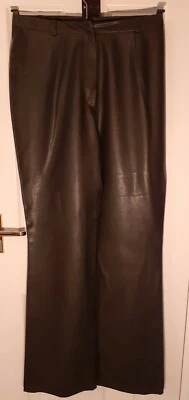 NEXT GREEN PU Faux LEATHER LONG/31" TROUSERS S uk10eu36us6 Waist w27ins w69cms - Image 1 of 4