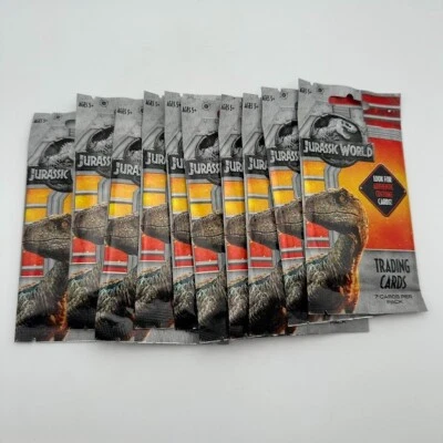 Jurassic World Fallen Kingdom 10 Booster Packs Factory Sealed Collect Them All! - Image 1 of 2