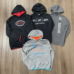 Under Armour Athletic Hoodie Sweatshirt Performance Lot Grey Black Boys XL YXL - Picture 1 of 1