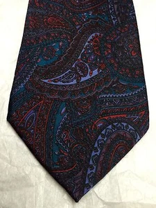 VERUGIA COMO MENS TIE RED GREEN BLUE BURGUNDY 4 X 59 - Picture 1 of 4