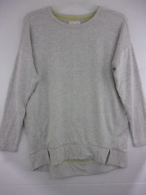 Lou & Grey 女式 Xs 灰色带反向印花黄色条纹超柔软运动衫  — 第 1/3 张图片