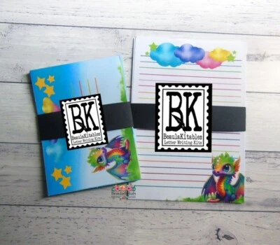 Letter Writing Set, Little Dragons Letter Stationery Set, Penpal, Personalised - image 1 of 3