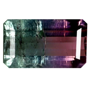 3,98 ct Achteck (12x7 mm) unbeheizt/unbehandelt Wassermelone Turmalin - Bild 1 von 2