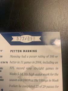 2005 Leaf Limited /599 Peyton Manning #45 HOF Indianapolis Colts B50b￼