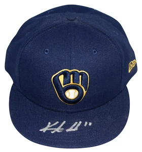 KESTON HIURA AUTOGRAPHED SIGNED MILWAUKEE BREWERS NEW ERA HAT CAP - MLB AUTH - Picture 1 of 1