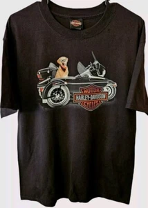Harley Davidson black golden retriever shirt Size Large - Picture 1 of 5