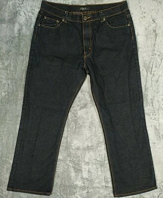 Jeans masculino CHAMS 40 reto ajuste relaxado lavagem escura jeans retrô grunge vintage - Imagem 1 de 4