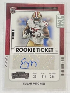 Elijah Mitchell 2021 Panini Contenders NFL Auto Autograph RC Rookie Sp 49ers - Picture 1 of 2