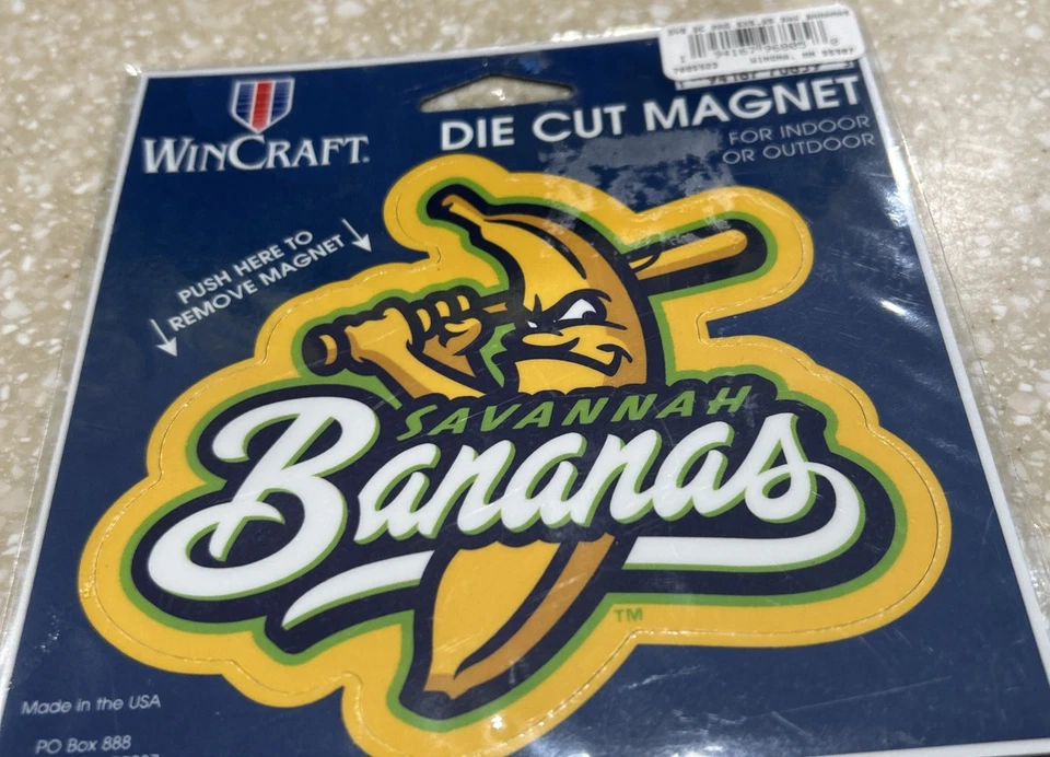 Imán troquelado Savannah Bananas WinCraft para interior o exterior logotipo béisbol Foto 1 de 3