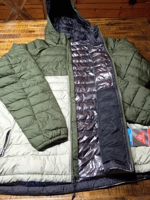 Columbia Mens White Out II Omni Heat Insulated Hooded Jacket Sz XL Safari - Image 1 of 4