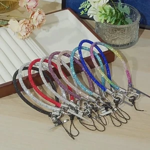 Bright Rhinestone Phone Lanyard Diamond Crystal Keychain Phone Accessories - Photo 1 sur 14