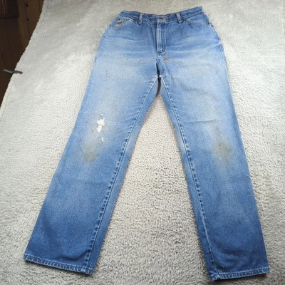 Pantalones de mezclilla vintage Wrangler para mujer 16 azul promedio sin defectos desgastados pintura de mamá Foto 1 de 4