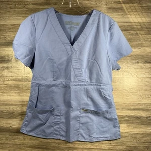 Greys Anatomy Scrub Top Womens Medium Light Blue V Neck Nursing Medical by Barco - Picture 1 of 9