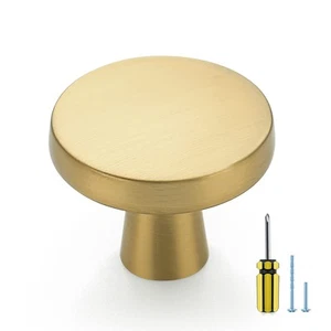15 Pack Solid Knobs Kitchen Cabinet Round Pulls Dresser Handles Gold Cupboard... - Picture 1 of 9