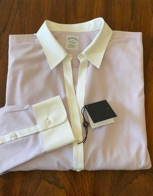 Camisa clásica Brook Brothers ajustada para mujer de algodón elástico sin planchar talla 18 nueva con etiquetas Foto 1 de 4