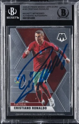 2020-21 PANINI MOSAIC UEFA EURO #160 CRISTIANO RONALDO BGS AUTHENTIC AUTO - Image 1 of 2