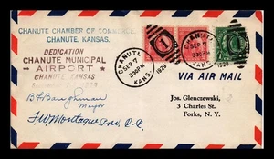 DR JIM STAMPS US COVER CHANUTE KANSAS AIRPORT DEDICATION AIR MAIL - Picture 1 of 2
