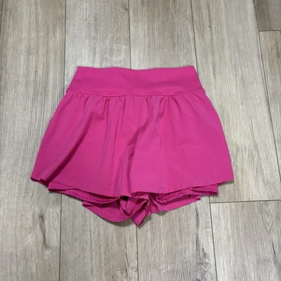 YPB Abercrombie Women’s High Waisted Shorts Bright Pink Spandex Medium M - Image 1 of 4