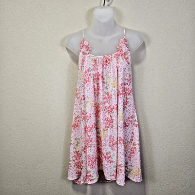 VTG Oscar De La Renta Pink Label Floral Slip Y2K 90s Chemise Nightgown Nightie L - Image 1 of 4