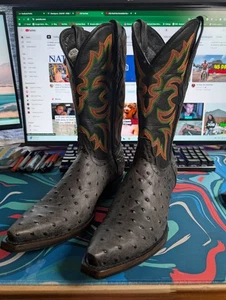 Dingo Mens Outlaw Black Leather Cowboy Boots Size 10.5D - Picture 1 of 7