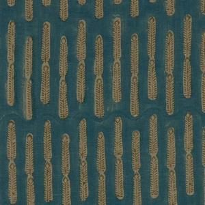 Tessuto Stampa Lino Blocco Mano Allem Studio - Savana / Blu Marrone 0,50 iarde - Foto 1 di 1