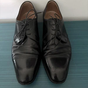 Gravati Italy Mens Handmade Black Leather Oxford Dress Shoes - Picture 1 of 9