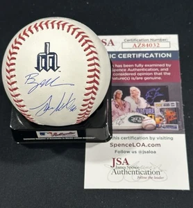 Bryce Miller & Logan Gilbert Signed Mariners City Connect Baseball Auto JSA COA - Picture 1 of 2