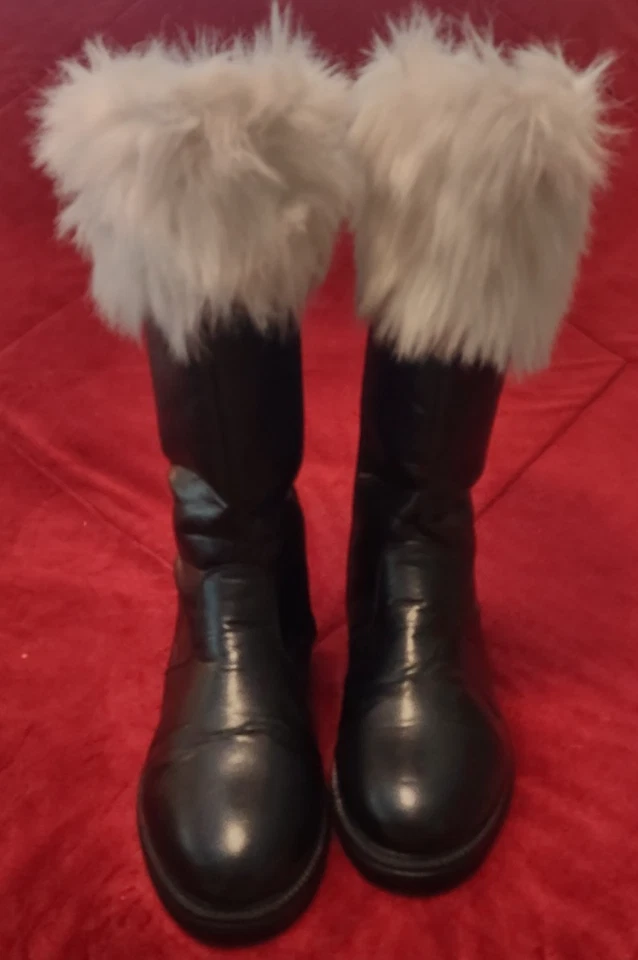 Botas de Papá Noel para Hombres 12 Disfraz de Navidad Suela de Goma Cremallera Piel 16"H Funtasma Foto 1 de 4