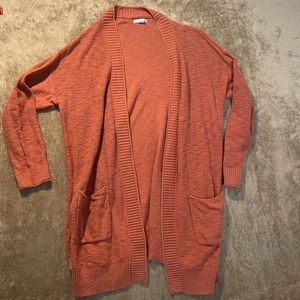 Sonoma Strickjacke Damen groß orange Strick vorne offen Pullover Taschen lang bescheiden - Bild 1 von 6