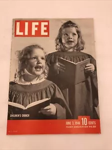 Rare Childrens Church Issue Vintage Life Magazine June 3, 1946 - Picture 1 of 4