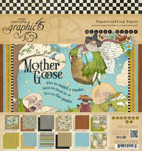 GRAPHIC45 MOTHER GOOSE 8x8 PAPER PAD scrapbooking *RILASCIO LIMITATO* - Foto 1 di 13