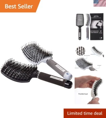 一体式野猪鬃毛发刷套装 - 护发爱好者的完美礼物 — 第 1/4 张图片