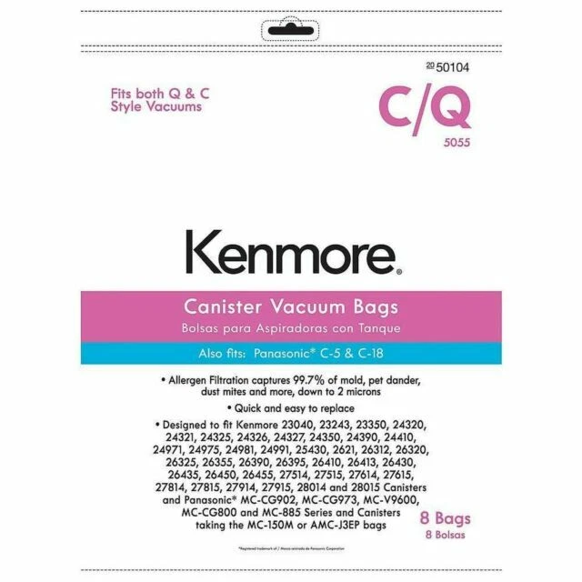 Kenmore  Canister Vacuum Bag for Panasonic C-5 & C-18 - 8 Pieces - Image 1 of 1