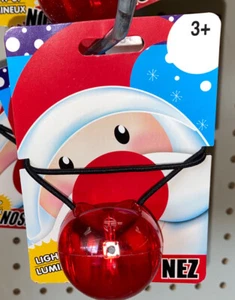  Rudolph Light-Up Red Nose with Elastic Strap  Ages 3+ - Picture 1 of 1