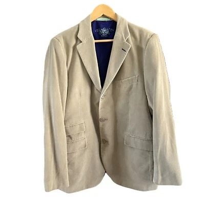 Blazer BEN SHERMAN Talla XL Beige Pana Abrigo Deportivo Chaqueta Parche en el Codo Informal Foto 1 de 4