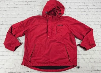Ralph Lauren Chaps Anorak Hooded Vintage 1/2 Zip Red Pullover Jacket MENS SZ L - Image 1 of 4