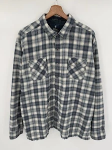 Kuhl Mens XXL Dillingr Flannel Button Up Shirt Cotton Blend Blue Plaid Outdoors - Picture 1 of 7
