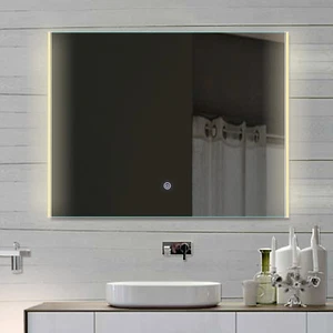 Badezimmerspiegel Wandspiegel Touch LED Beleuchtung Bad Licht spiegel 80x62 - Bild 1 von 4