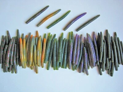DOLITTLE & FISHMORE 100 PK 5" Senko Style - 5 COLORS/20 EACH-Soft Plastic Bass Worms-SCENT-SALT-USA