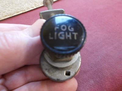 VINTAGE FOG LIGHTS SWITCH UNDER DASH COLE BLACK KNOB  BRACKET FORD CHEVY DODGE - Image 1 of 4