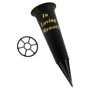 Graveside Memorial Spike Flower Vase with Insert Black - In Loving Memory - Picture 1 of 2