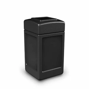 Convenience Store Supplies Gas Station Equipment Commercial Zone Black Trash Bin - Picture 1 of 8