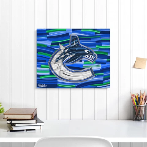 Vancouver Canucks 16" x 20" Gallery Wrapped Embellished Giclee by Charlie Turano Cover