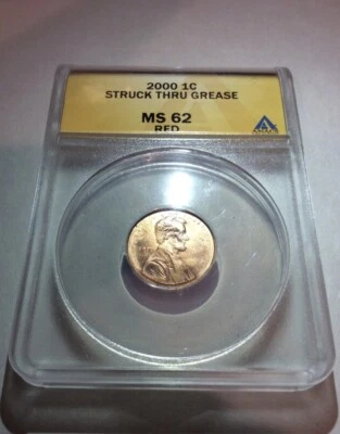 Rare Error ENTIRE Date Gone- ANACS Certified Struck Through Grease Error Penny - Image 1 of 4