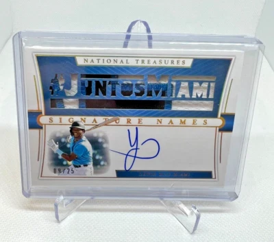 2021 National Treasures Lewin Diaz RC 3 Color Jersey Patch RPA AUTO 09/25 - Image 1 of 2