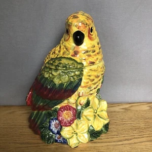 Pfaltzgraff Paradise Tropical Parrot Cookie Jar RARE-2004- Colorful- 11” - Nice! - Picture 1 of 12