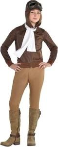 Juego de Disfraz Amelia Earhart Marrón y Blanco (Mediano 8-10) - Ideal para Aviador - Imagen 1 de 1