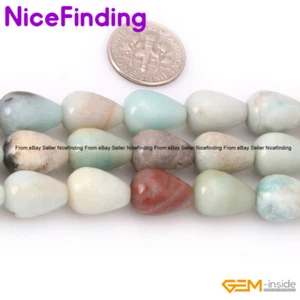 Natural Amazonite Teardrop Loose Gemstone Beads For Jewelry Making Strand 15" - Picture 1 of 14