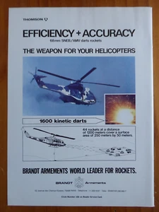 1/1984 PUB THOMSON BRANDT ARMEMENT ROQUETTE ROCKET HELICOPTER ORIGINAL AD - Bild 1 von 1
