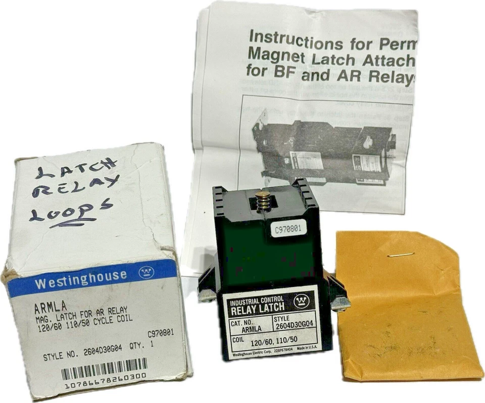 Westinghouse Relay Latch 120vac Coil ARMLA 2604d30g04